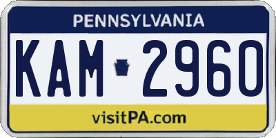 PA license plate KAM2960