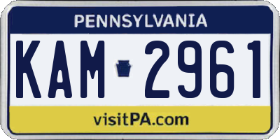 PA license plate KAM2961