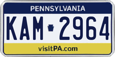 PA license plate KAM2964