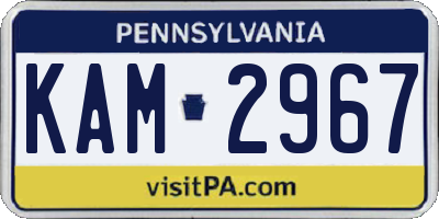 PA license plate KAM2967