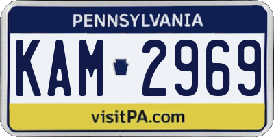 PA license plate KAM2969