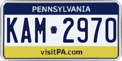 PA license plate KAM2970