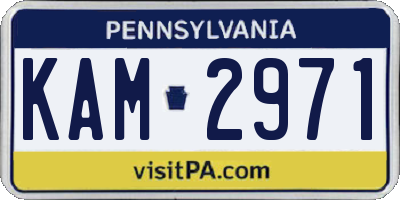 PA license plate KAM2971