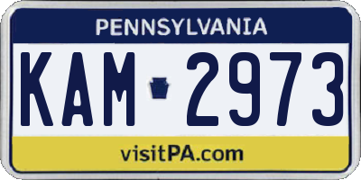 PA license plate KAM2973