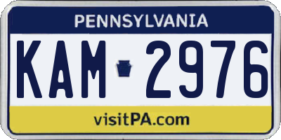 PA license plate KAM2976