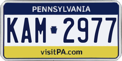 PA license plate KAM2977