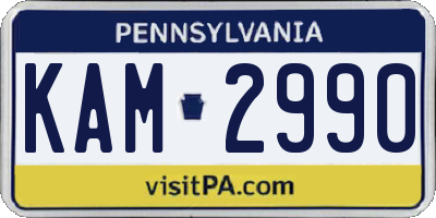 PA license plate KAM2990