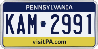 PA license plate KAM2991