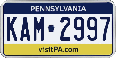 PA license plate KAM2997