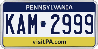 PA license plate KAM2999