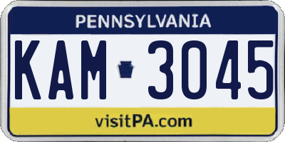 PA license plate KAM3045
