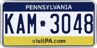 PA license plate KAM3048