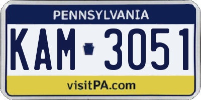 PA license plate KAM3051