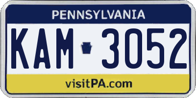 PA license plate KAM3052