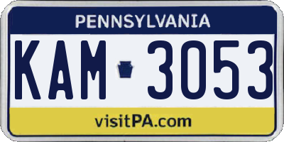 PA license plate KAM3053