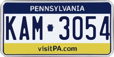 PA license plate KAM3054
