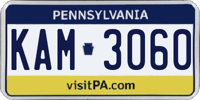PA license plate KAM3060