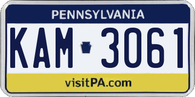 PA license plate KAM3061