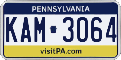 PA license plate KAM3064