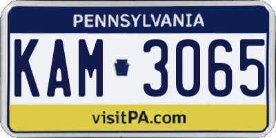 PA license plate KAM3065