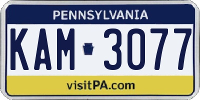 PA license plate KAM3077