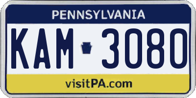 PA license plate KAM3080