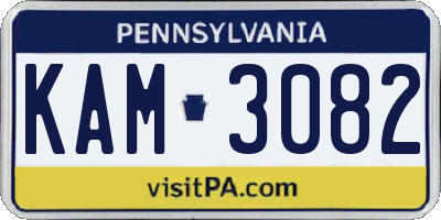 PA license plate KAM3082