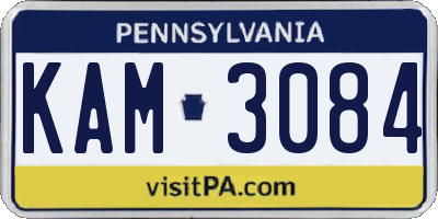 PA license plate KAM3084