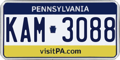 PA license plate KAM3088