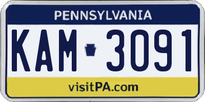 PA license plate KAM3091