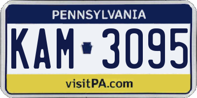 PA license plate KAM3095