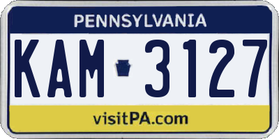 PA license plate KAM3127
