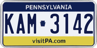 PA license plate KAM3142
