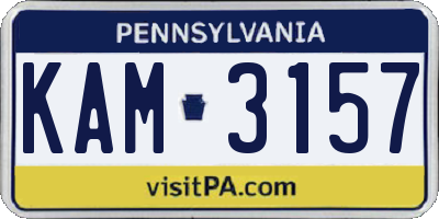 PA license plate KAM3157