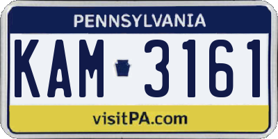 PA license plate KAM3161