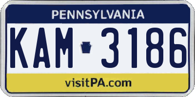 PA license plate KAM3186