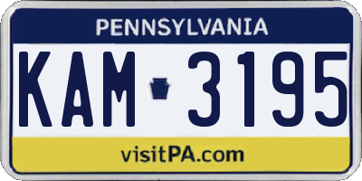 PA license plate KAM3195