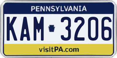 PA license plate KAM3206