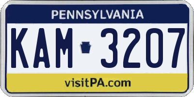 PA license plate KAM3207