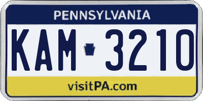 PA license plate KAM3210
