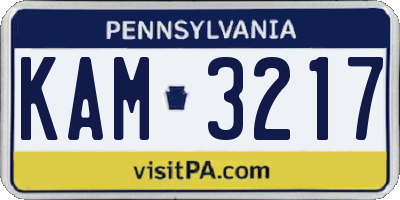 PA license plate KAM3217
