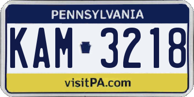 PA license plate KAM3218