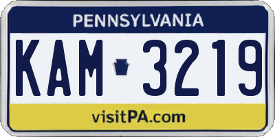 PA license plate KAM3219