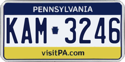 PA license plate KAM3246