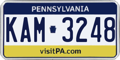 PA license plate KAM3248
