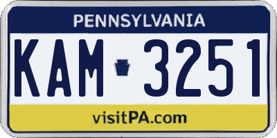PA license plate KAM3251