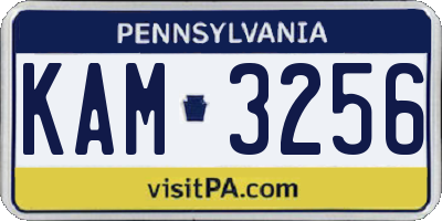 PA license plate KAM3256