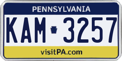 PA license plate KAM3257