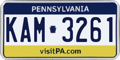 PA license plate KAM3261