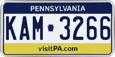 PA license plate KAM3266